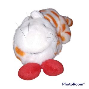 FAT CAT Steven Smith Orange White Red Bow Tie VTG Tabby Striped 8" Plush Stuffed